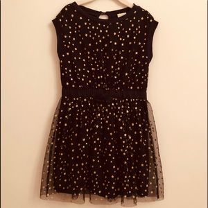 Crew Cuts party dress - navy with gold stars